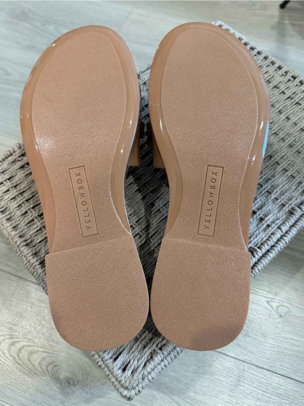 Yellow Box Tan Chain-Link Slide Sandals- 7 - Picture 7 of 9